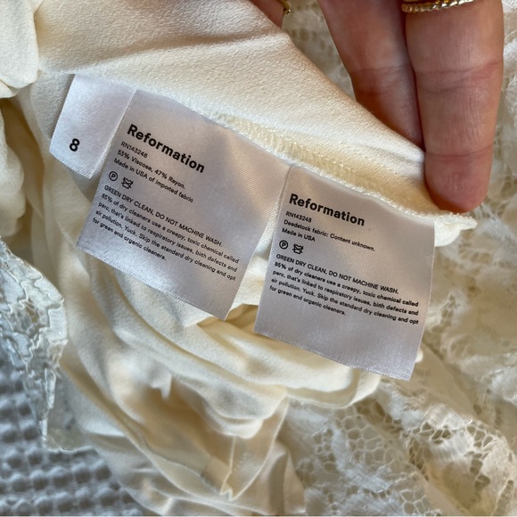 NWT Reformation Bastille Wedding Dress Size 8 - Picture 8 of 14